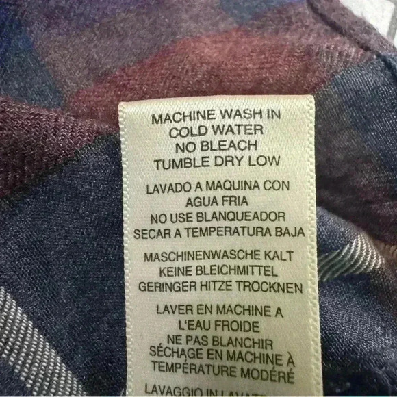 Anthropologie Cloth & Stone Plaid Ruffle V Neck Shirt Dress Size Small - Picture 13 of 13